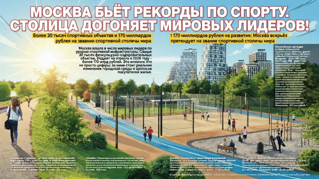 Москва бьёт рекорды по спорту. Столица догоняет мировых лидеров!